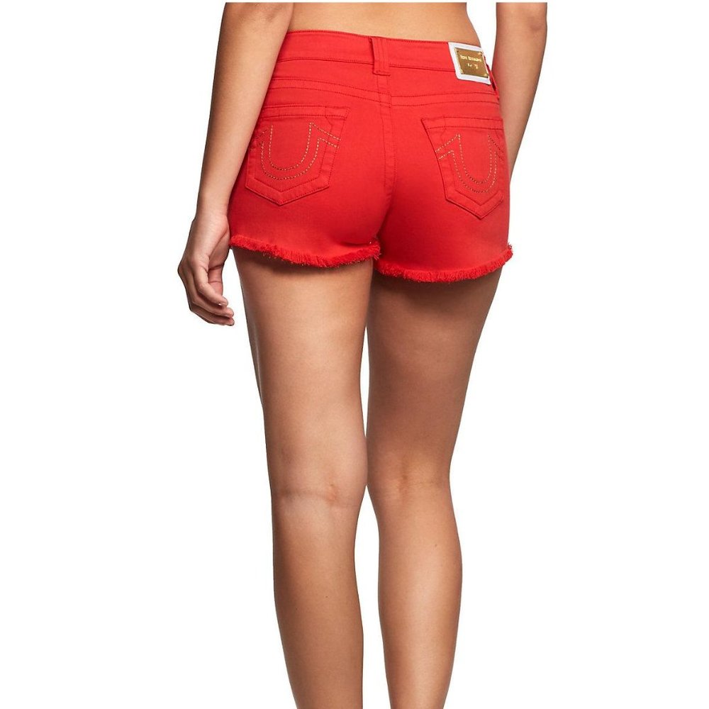 True Religion Keira Manchester United Red Shorts - Picture 4 of 4